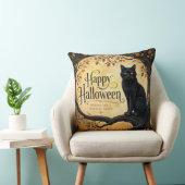 Coussin Chat noir d'Halloween arbre pleine lune (Chaise)
