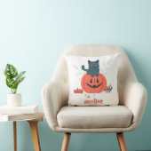 Coussin Chat noir d'Halloween assis sur le Citrouille (Chaise)