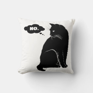 Coussin Chat Noir Dit Non