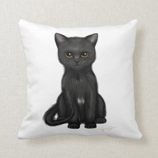 Coussin Chat noir doux de Kitty avec les yeux d'or