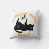 Coussin chat noir drôle d'Halloween (Verso)