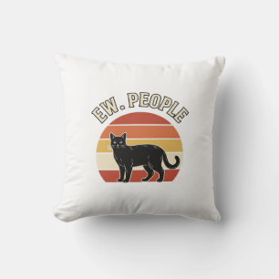 Coussin Chat Noir Drôle Ew Personnes Design Rétro Vintage_