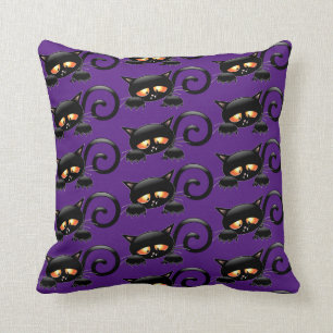 Coussin Chat noir éffrayant