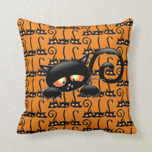 Coussin Chat noir éffrayant