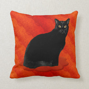 Coussin Chat noir enchantant