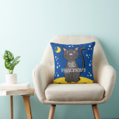 Coussin Chat Noir Étoiles d'Halloween Lune mignonne Enfant (Chaise)