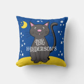 Coussin Chat Noir Étoiles d'Halloween Lune mignonne Enfant (Recto)