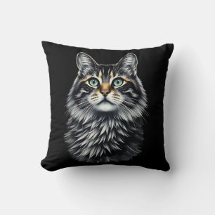 Coussin Chat oeil vert