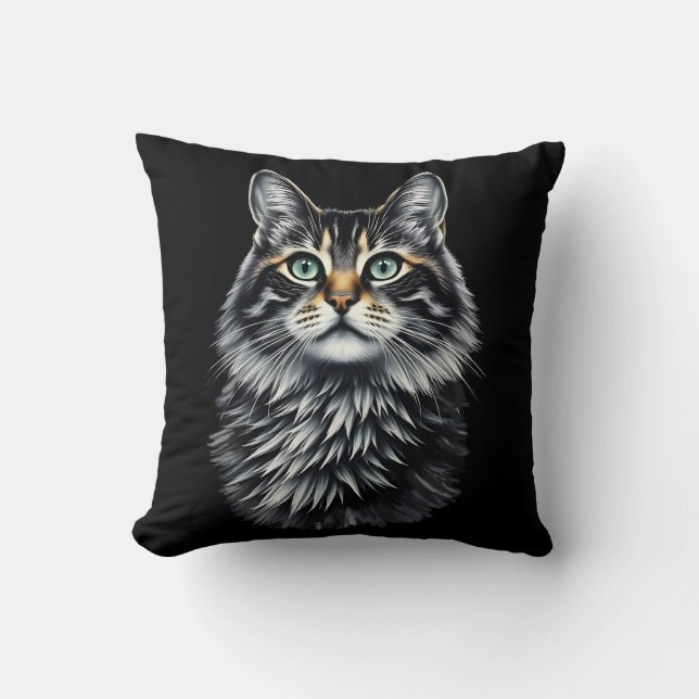 Coussin Chat oeil vert (Recto)