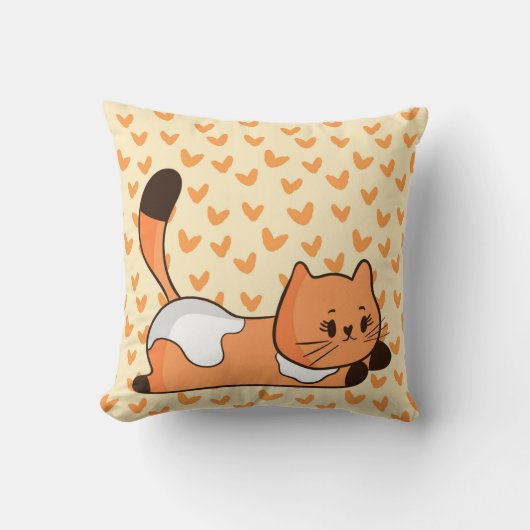Coussin Chat orange (Recto)