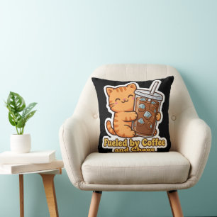 Coussin Chat Orange Drôle