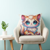 Coussin Chat orange mignon de dessin animé avec de grands  (Chaise)
