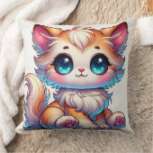 Coussin Chat orange mignon de dessin animé avec de grands  (Couverture)