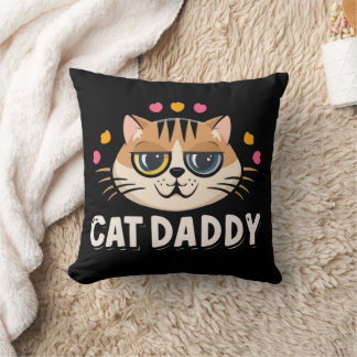 Coussin chat papa, père amoureux des chats animal papa ani