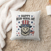 Coussin Chat patriotique Meow-morial Day Conception vector (Couverture)