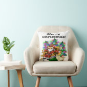 Coussin Chat Père Noël de Noël (Chaise)
