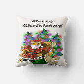 Coussin Chat Père Noël de Noël (Verso)