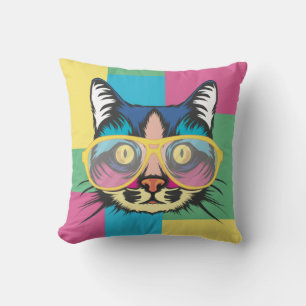 Coussin Chat Pop Art