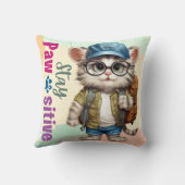 Coussin Chat positif portant un sac à dos (Verso)