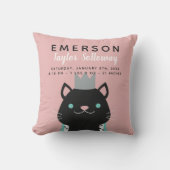 Coussin Chat royal avec la stat de naissance de couronne (Recto)