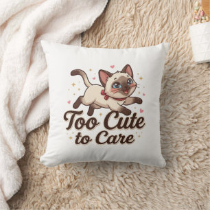 Coussin Chat siamois trop mignon pour s'en soucier