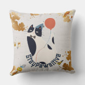 Coussin Chat Smoking Élégant Restez Pawsitive Écharpe de J (Verso)