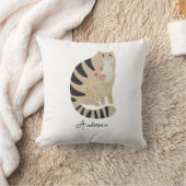 Coussin Chat souriant amusant personnalisable (Couverture)