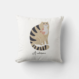 Coussin Chat souriant amusant personnalisable