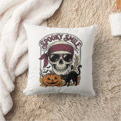 Coussin Chat squelette Halloween Graphique de citrouille v (Couverture)