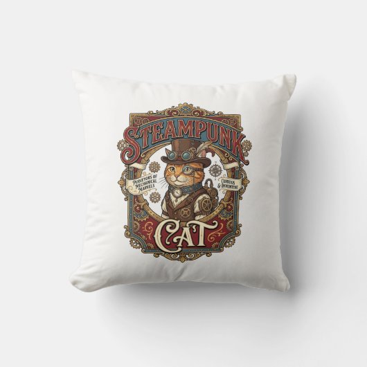 Coussin Chat Steampunk Steampunk Chat Vintage (Recto)