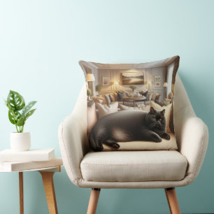 Coussin Chat sur le canapé si confort