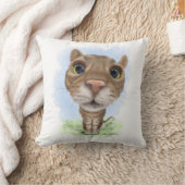 Coussin Chat Tabby Dessin Animé Drôle (Couverture)