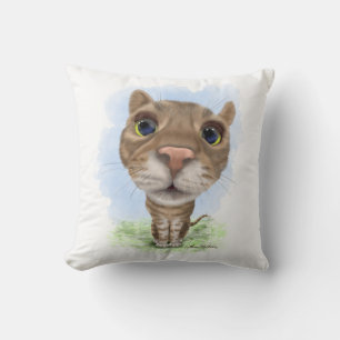Coussin Chat Tabby Dessin Animé Drôle