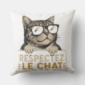 Coussin Chat Vectoriel Cool avec Lunettes de Soleil – fun (Verso)