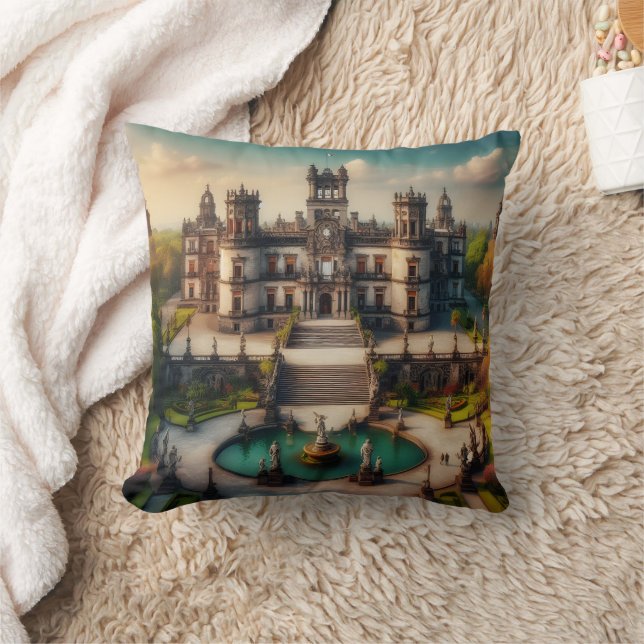 Coussin Château de Chapultepec Mexique Vintage voyage (Couverture)