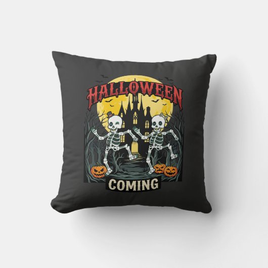 Coussin Château de squelettes dansants à l'approche d'Hall (Recto)