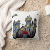 Coussin Château éffrayant halloween Art Throw Cushion (Couverture)