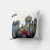 Coussin Château éffrayant halloween Art Throw Cushion (Verso)