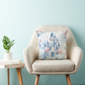 Coussin Château Enchanté en Fleurs Pastel Conte de Fées Fl (Chaise)
