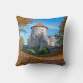 Coussin Château médiéval entouré de forêt (Verso)