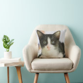 Coussin Chaton blanc et noir doux (Chaise)