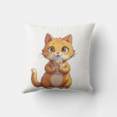 Coussin Chaton buvant du café (Verso)
