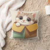 Coussin Chaton de dessin animé adorable avec de grands yeu (Couverture)