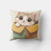 Coussin Chaton de dessin animé adorable avec de grands yeu (Verso)