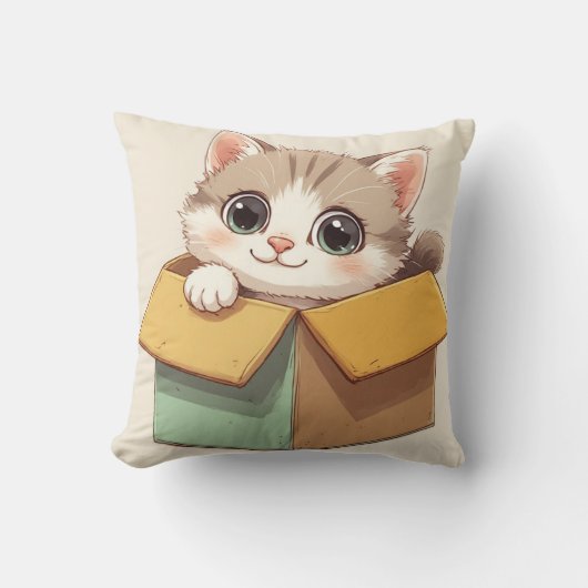 Coussin Chaton de dessin animé adorable avec de grands yeu (Recto)