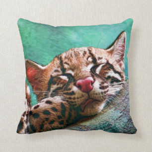 Coussin Chaton mignon d'Ocelot de bébé de sommeil