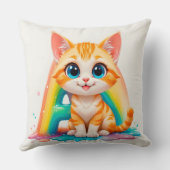 Coussin Chaton orange mignon de dessin animé (Verso)