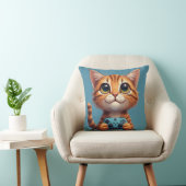 Coussin Chaton orange tenant une manette de jeu Chat joueu (Chaise)