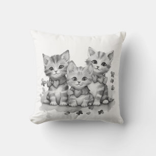Coussin Chatons noirs et blancs