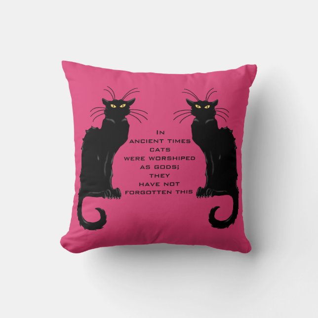 Coussin Chats adorés comme des dieux ; ils n'ont pas oubli (Recto)